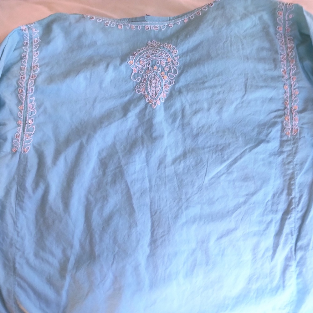Willi Smith Embroidered Blouse from India L/XL - Picture 3 of 6